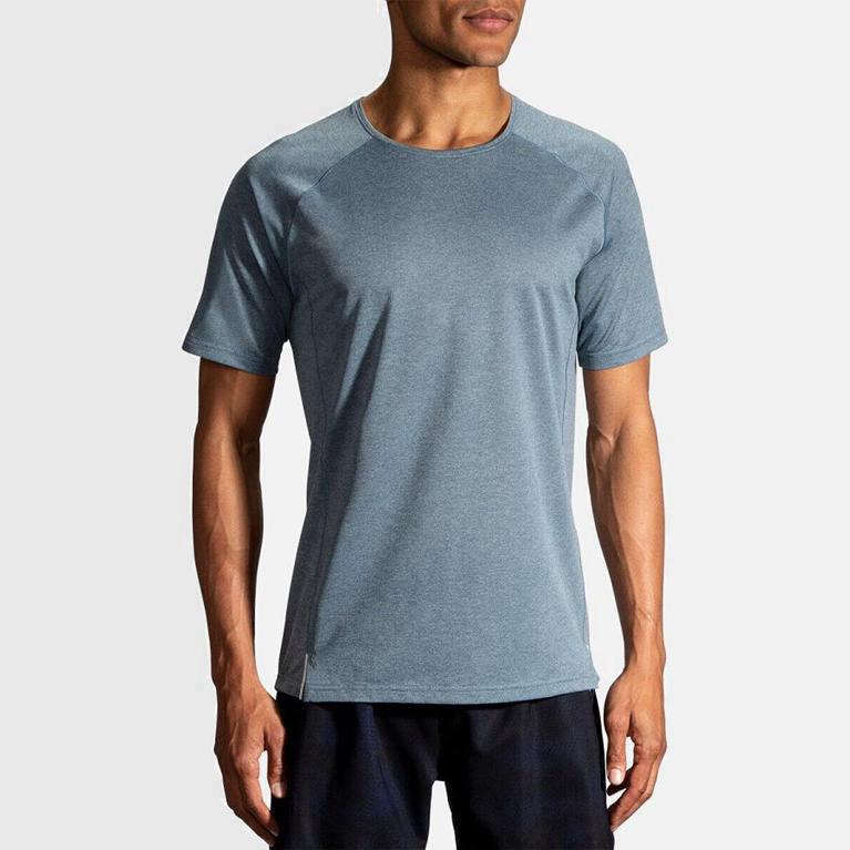 Brooks Ghost Israel - Men's Short Sleeve Running Shirt - Blue (86140-BSOP)